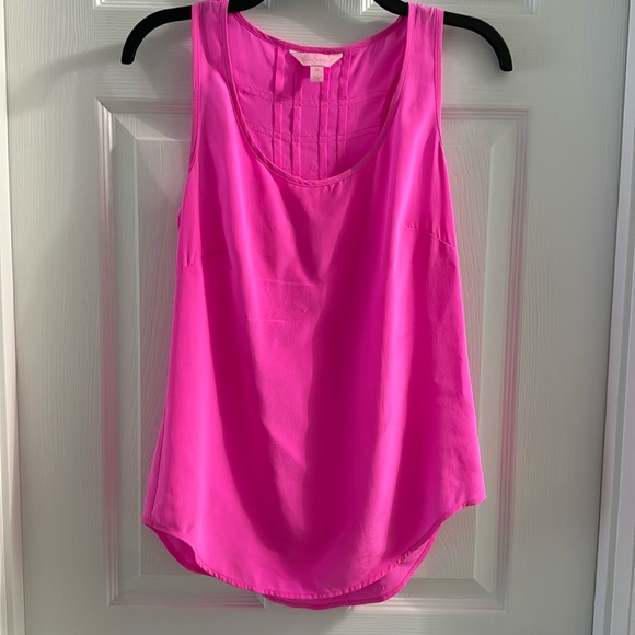 Lilly Pulitzer Tops - Lilly Putlizer Alyssa Pink Silk Tank Size XS